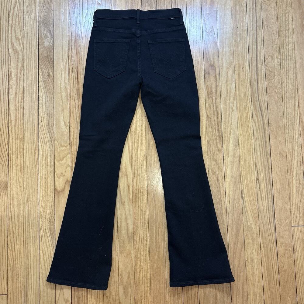 Mother Jeans Womens 27 Black The Weekender Nighty Night Flare Stretch Denim - Picture 9 of 11